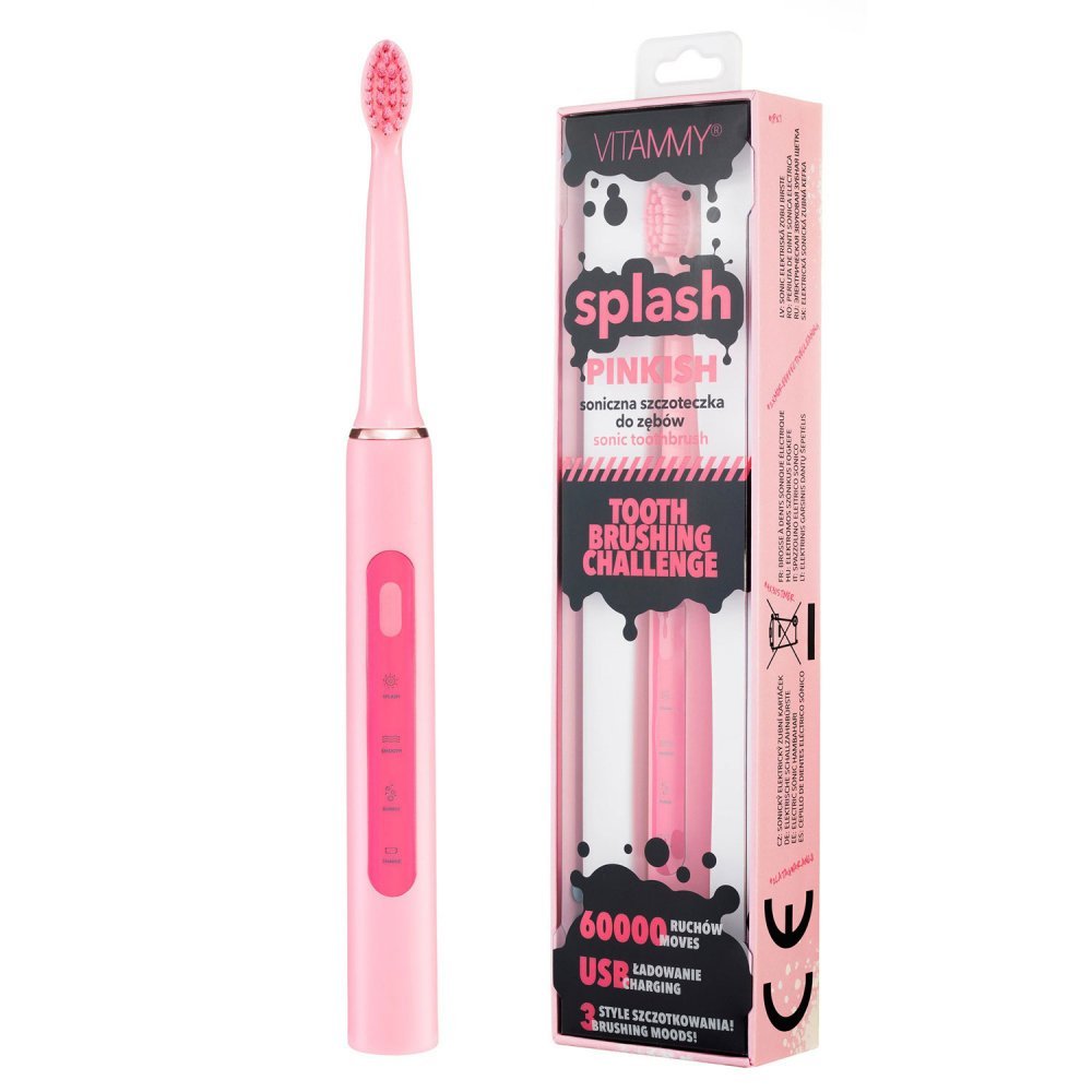 Periuta de dinti electrica Vitammy Splash TB8132A-CE Pinkish 60000 vibratiimin roz – imaginea 5