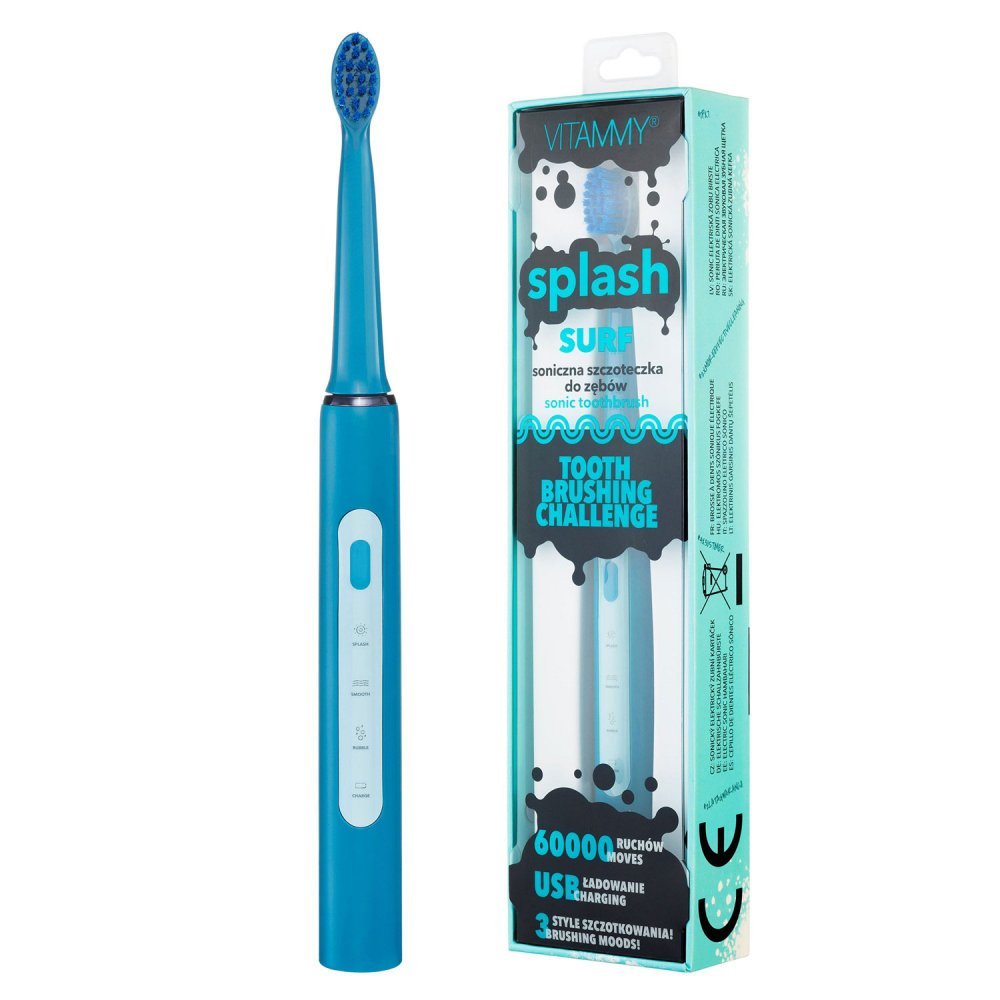 Periuta de dinti electrica VITAMMY Splash TB8132A-CE Surf, 60000 vibratiimin albastru – imaginea 5