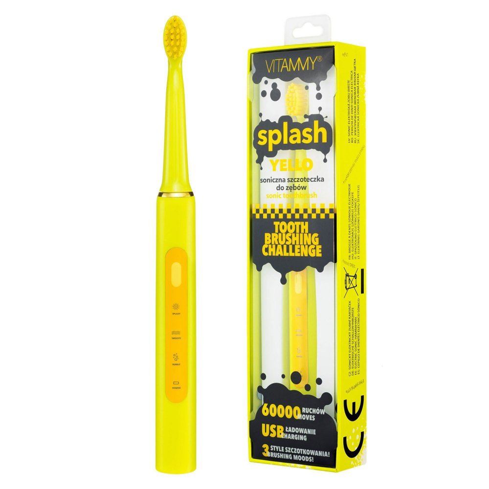 Periuta de dinti electrica VITAMMY Splash TB8132A-CE Yellow 60000 vibratiimin galben – imaginea 4