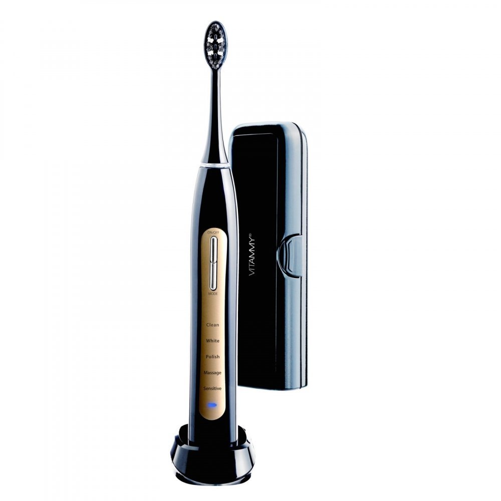 Periuta de dinti electrica Vitammy Aurum 96000 vibratiimin 5 moduri de periaj incarcare wireless negruauriu – imaginea 5