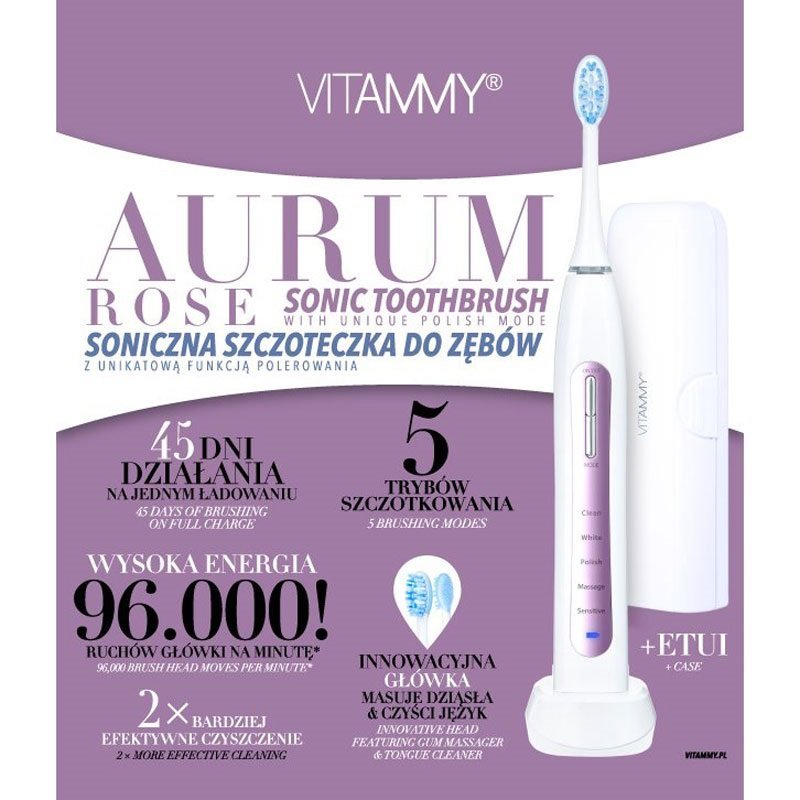 Periuta de dinti electrica Vitammy Aurum rose – imaginea 3