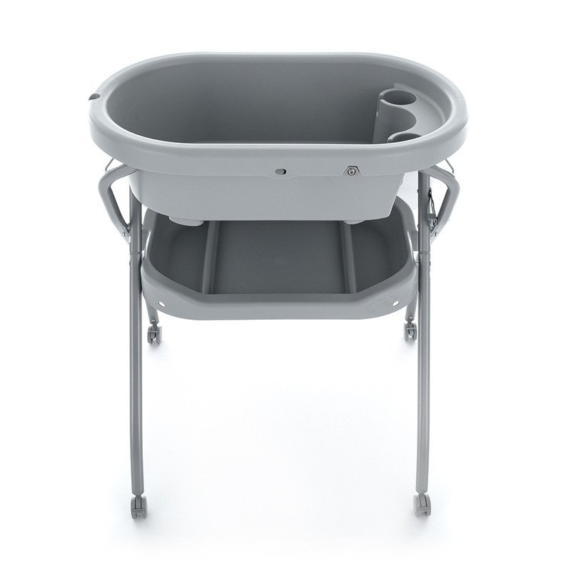 Cadita 3 in 1 PetiteMars Spa cu masuta de infasat si spatiu de depozitare Gri – imaginea 4