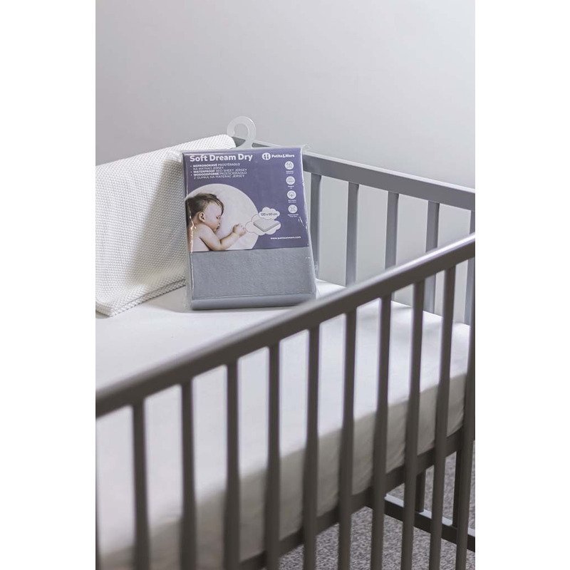 Cearceaf cu elastic Soft Dream din jersey 120×60 cm alb