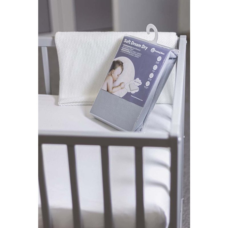 Cearceaf cu elastic Soft Dream din jersey 120×60 cm alb – imaginea 2