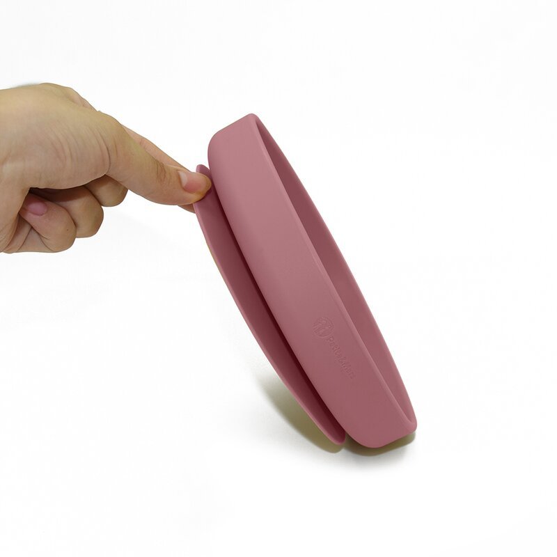 Farfurie din silicon PetiteMars fara BPA cu ventuza TakeMatch 6 luni+ roz – imaginea 3