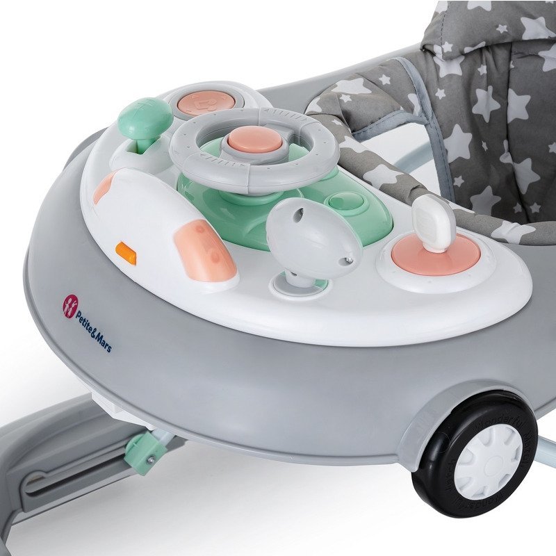 Premergator muzical PetiteMars cu panou interactiv si lumini Cabrio Gri – imaginea 3