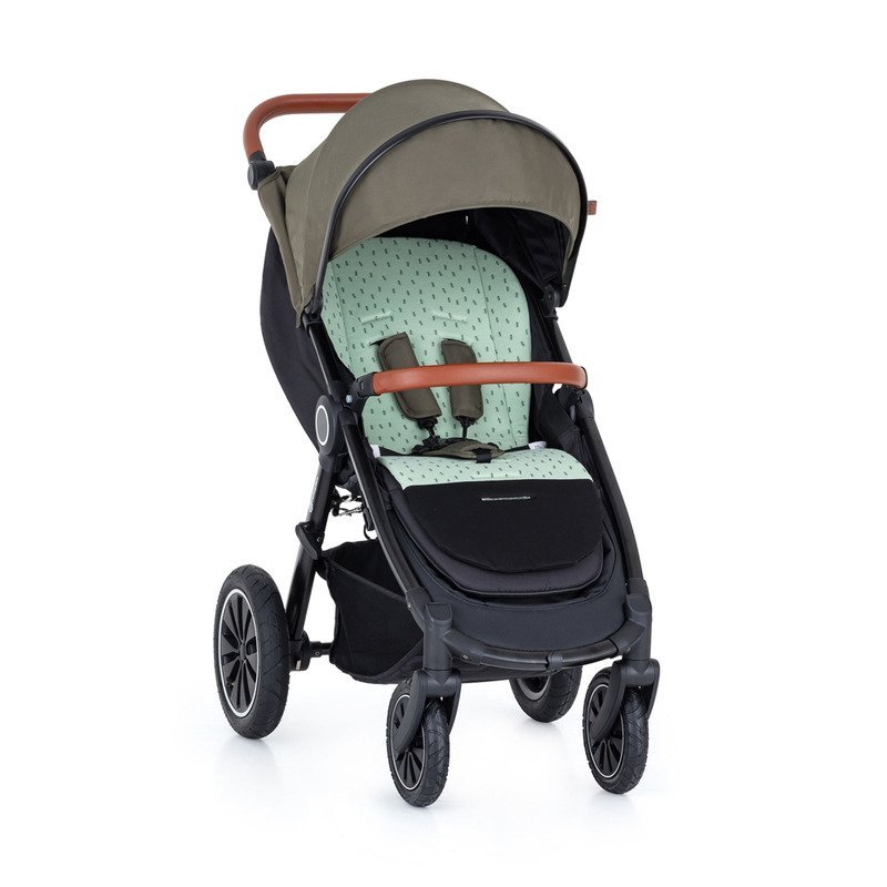 Salteluta pentru carucior PetiteMars din spuma cu memorie Verde – imaginea 3