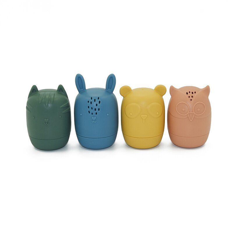 Set 4 jucarii de baie Amigos din silicon multicolor PetiteMars