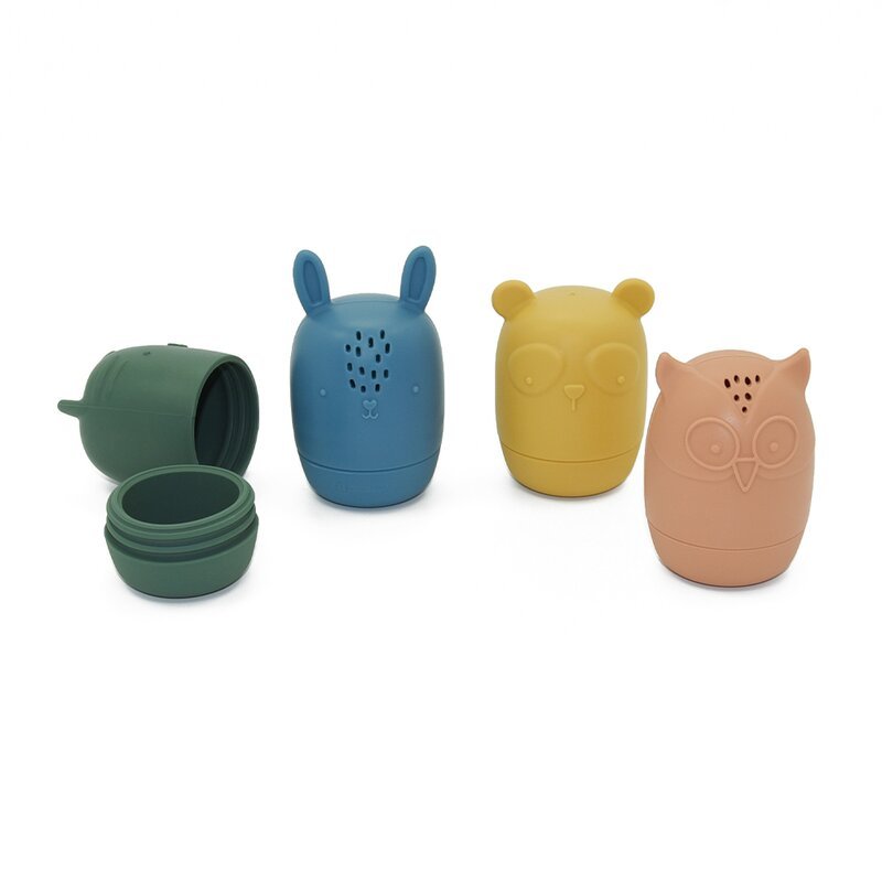 Set 4 jucarii de baie Amigos din silicon multicolor PetiteMars – imaginea 2