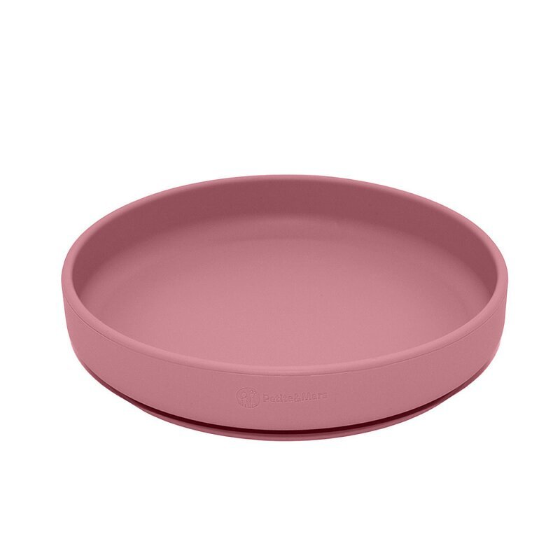 Set de hranire PetiteMars cu farfurie bol si tacamuri din silicon fara BFA roz – imaginea 2
