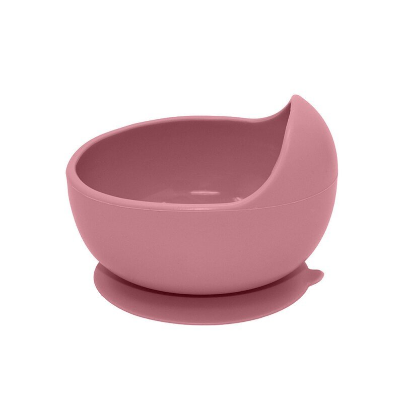 Set de hranire PetiteMars cu farfurie bol si tacamuri din silicon fara BFA roz – imaginea 3