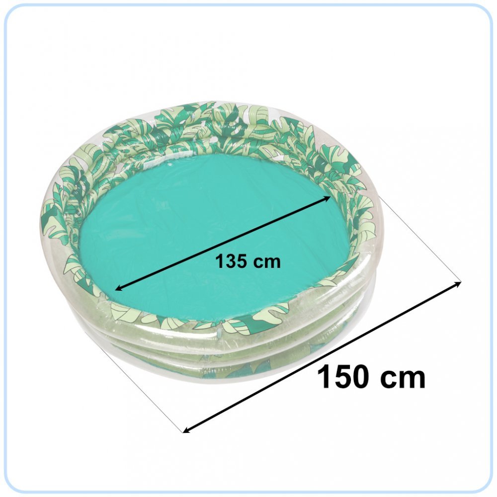 Piscina gonflabila pentru copii cu 3 inele 150 cm Leaves – imaginea 4