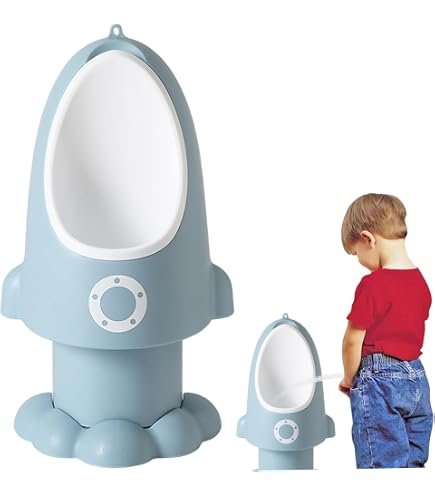 Pisoar pentru baieti Little Mom Rocket Gray cu inaltime reglabila, vas colector detasabil, dimensiune 27,5 x 15 x 49 cm – imaginea 6