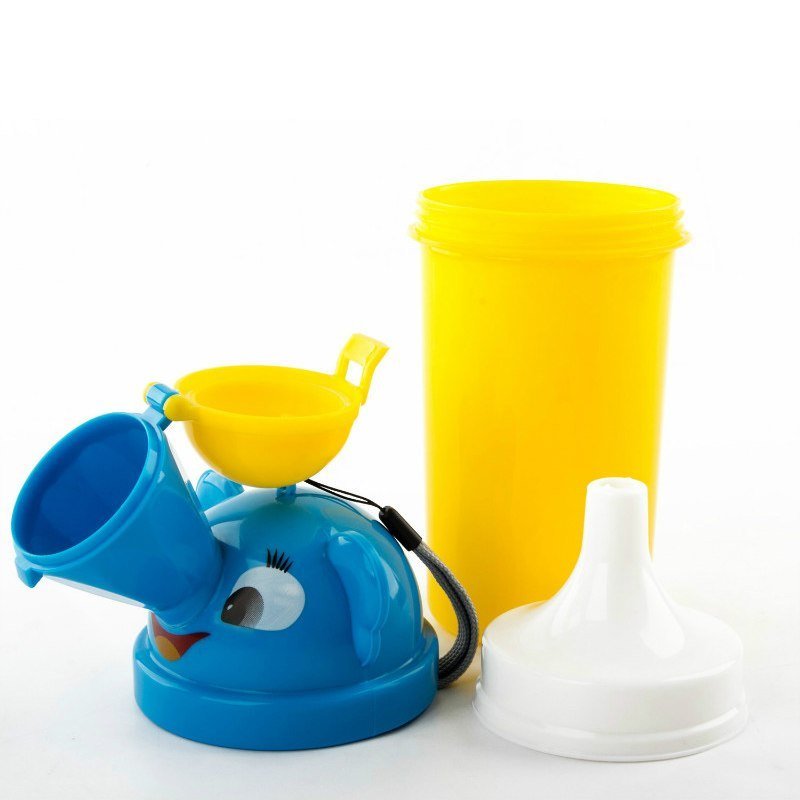 Pisoar pentru baieti Little Mom Pee Trainer Yellow portabil si reutilizabil, cu sistem anticurgere, capacitate 500 ml – imaginea 2