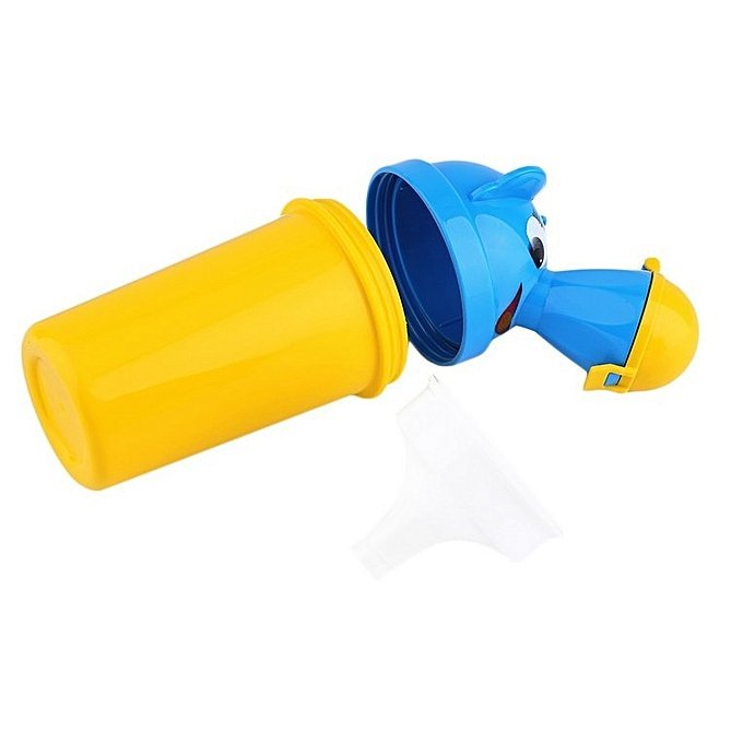 Pisoar pentru baieti Little Mom Pee Trainer Yellow portabil si reutilizabil, cu sistem anticurgere, capacitate 500 ml – imaginea 3