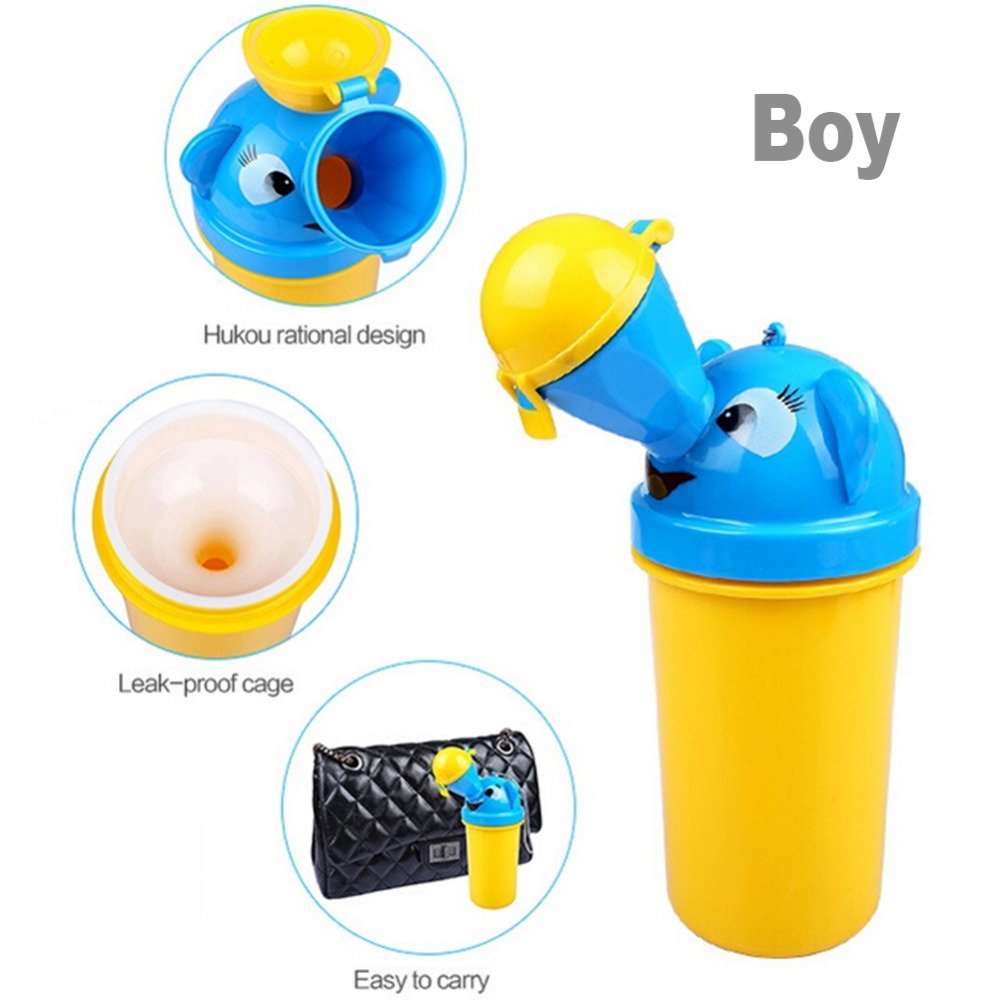 Pisoar pentru baieti Little Mom Pee Trainer Yellow portabil si reutilizabil, cu sistem anticurgere, capacitate 500 ml – imaginea 4