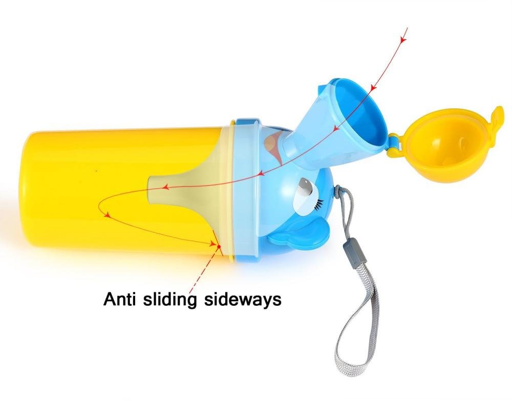Pisoar pentru baieti Little Mom Pee Trainer Yellow portabil si reutilizabil, cu sistem anticurgere, capacitate 500 ml – imaginea 6