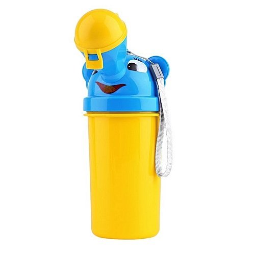 Pisoar pentru baieti Little Mom Pee Trainer Yellow portabil si reutilizabil, cu sistem anticurgere, capacitate 500 ml – imaginea 8