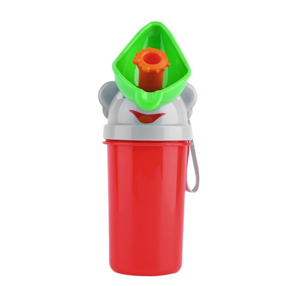 Pisoar Little Mom Pee Trainer Red pentru fetite, portabil, cu sistem anticurgere, capacitate maxima 500 ml