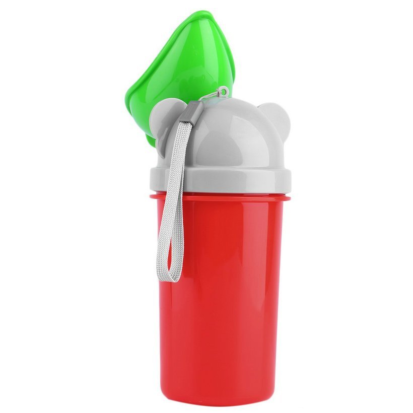 Pisoar Little Mom Pee Trainer Red pentru fetite, portabil, cu sistem anticurgere, capacitate maxima 500 ml – imaginea 2