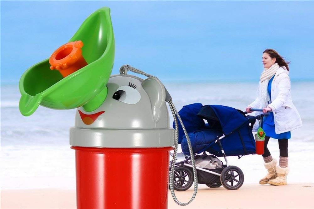 Pisoar Little Mom Pee Trainer Red pentru fetite, portabil, cu sistem anticurgere, capacitate maxima 500 ml – imaginea 5