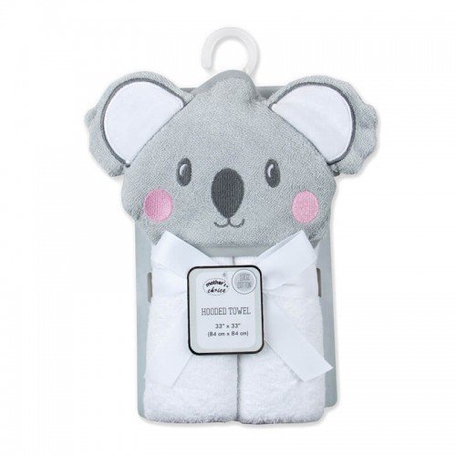 Prosop bebe cu gluga din bumbac ursulet koala gri – imaginea 3