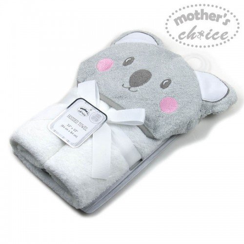 Prosop bebe cu gluga din bumbac ursulet koala gri – imaginea 2