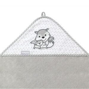 Prosop copii Baby Ono cu gluga fibra bambus 100x100 cm gri