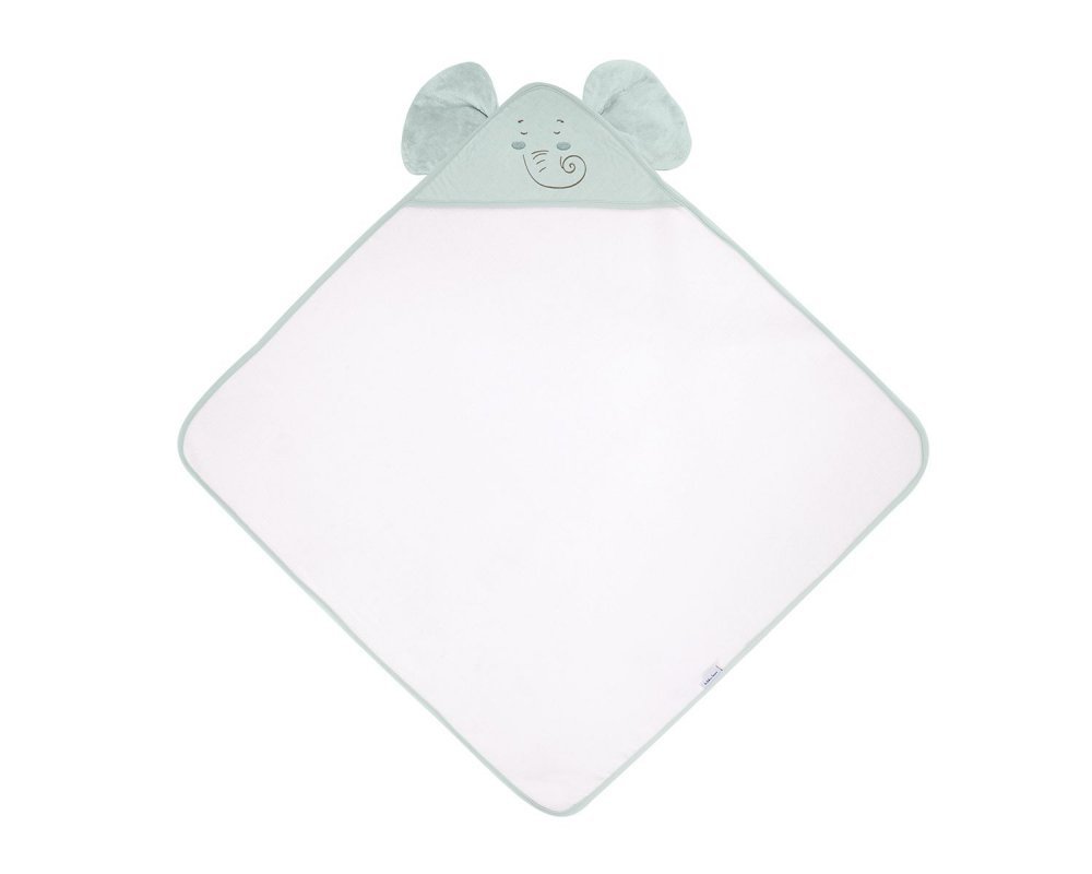 Prosop cu gluga din bumbac 100 90x90cm KikkaBoo Elephant Time