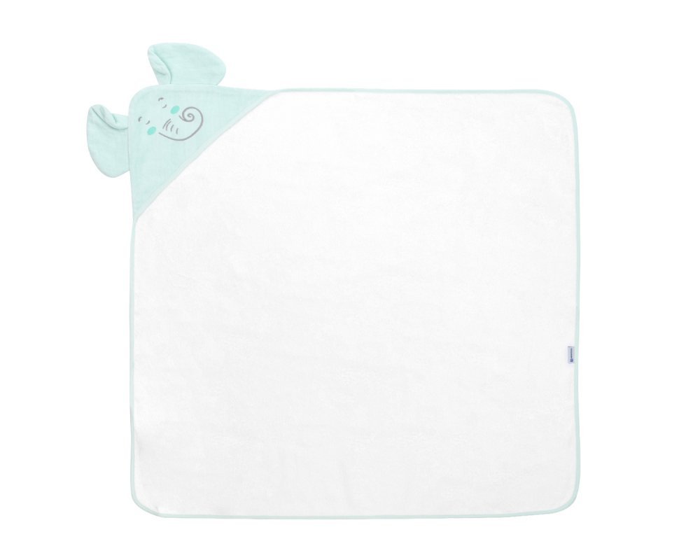 Prosop cu gluga din bumbac 100 90x90cm KikkaBoo Elephant Time – imaginea 2