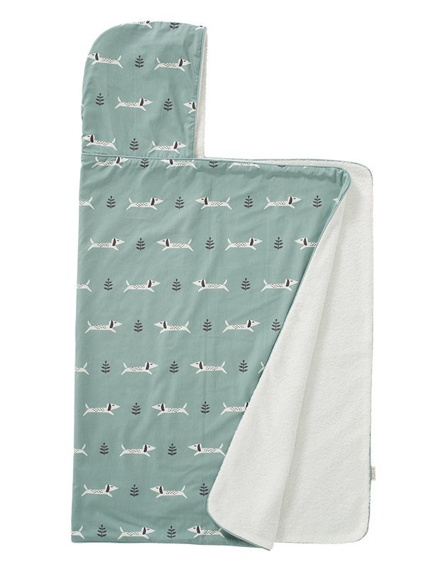 Prosop cu gluga din bumbac organic Dachsy 100×75 cm