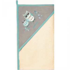 Prosop de baie cu gluga imprimeu velur 100 x 100 cm Womar Zaffiro AN-OW-01-10