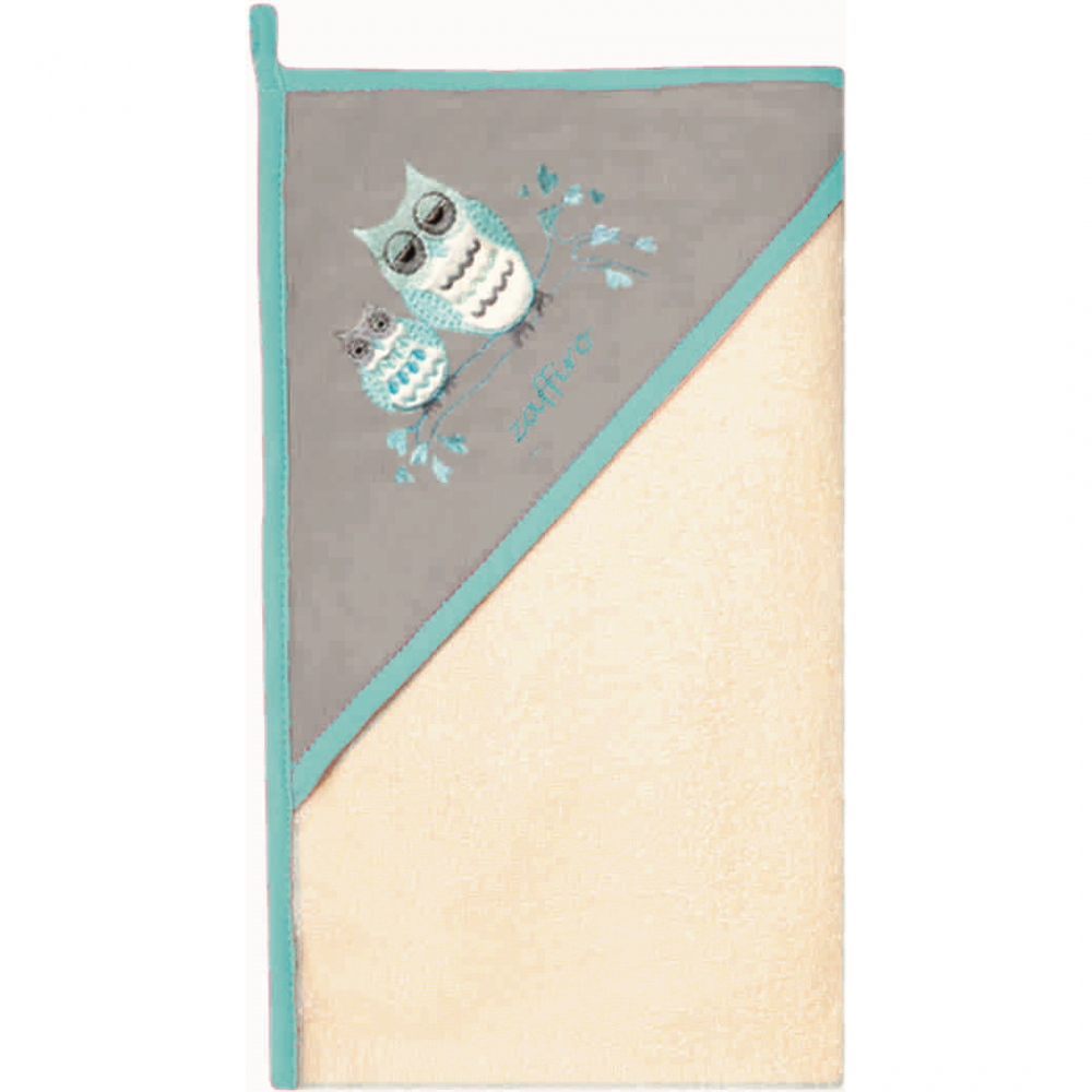 Prosop de baie cu gluga imprimeu velur 80 x 80 cm Womar Zaffiro AN-OW-01