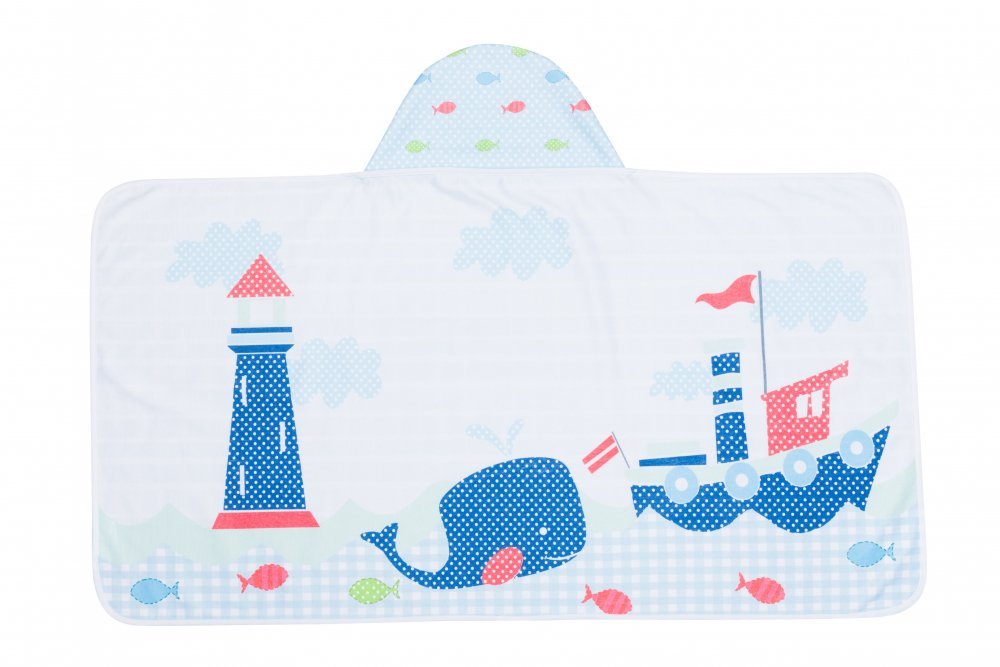 Prosop din bumbac cu capison balene 140x70cm Fillikid – imaginea 4