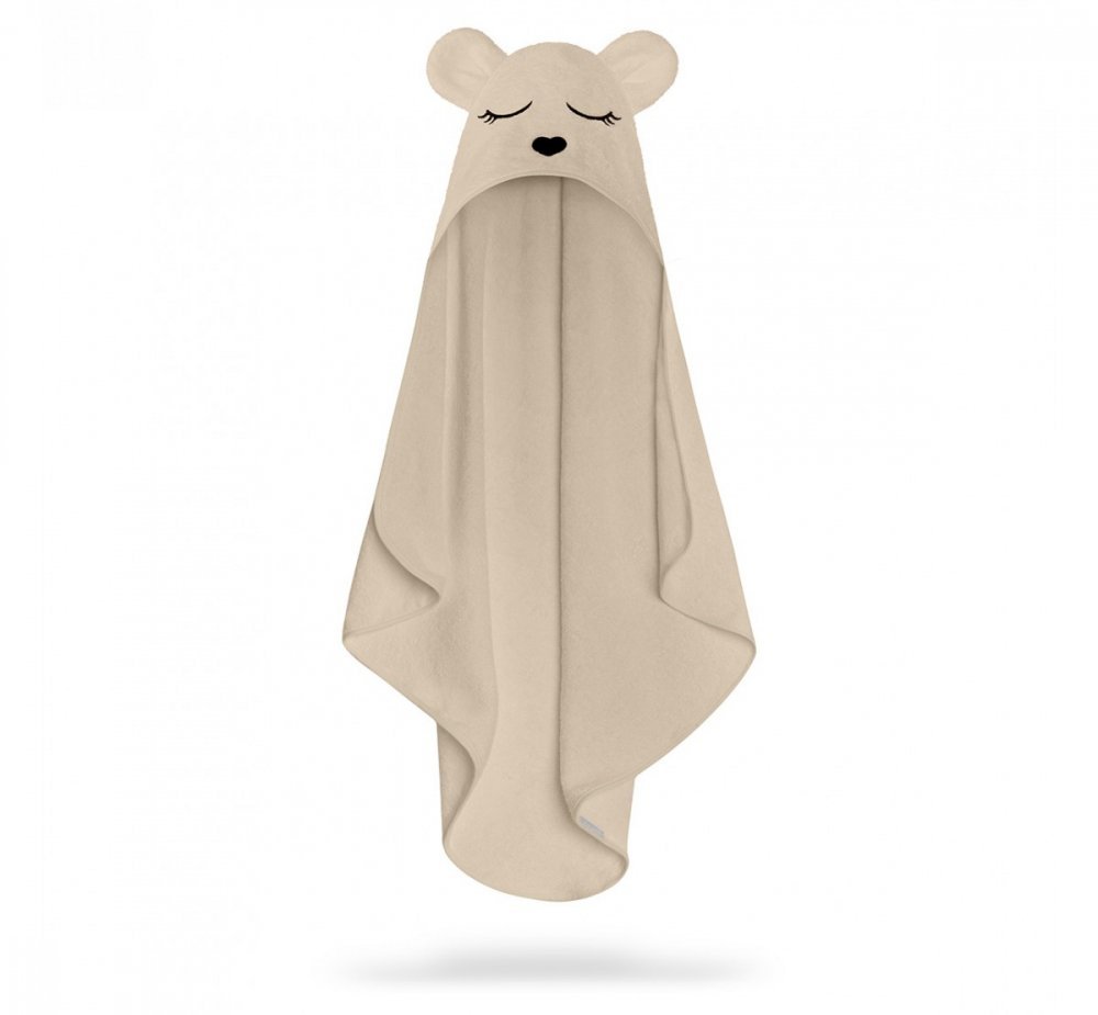 Prosop cu gluga BabySteps pentru bebelusi si copii din fibra de bambus S 85x90cm Teddy Beige – imaginea 6