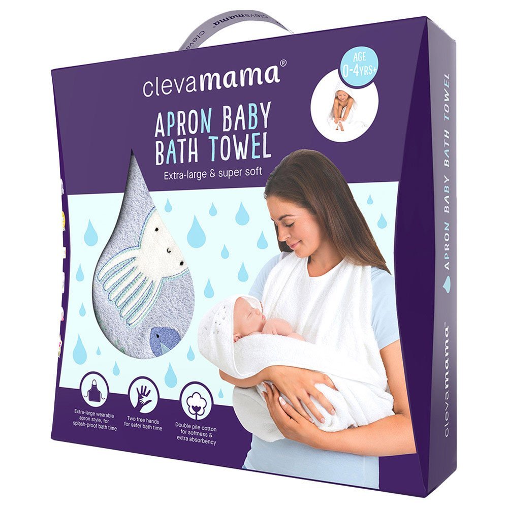 Prosop extra large din bumbac Clevamama 3520 albastru – imaginea 2