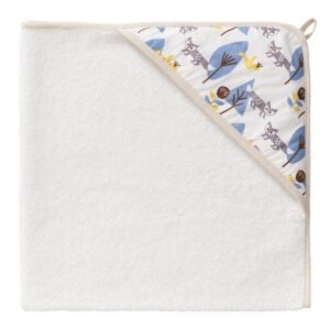 Prosop cu gluga 100 bumbac organic Fox blue 75x75 cm