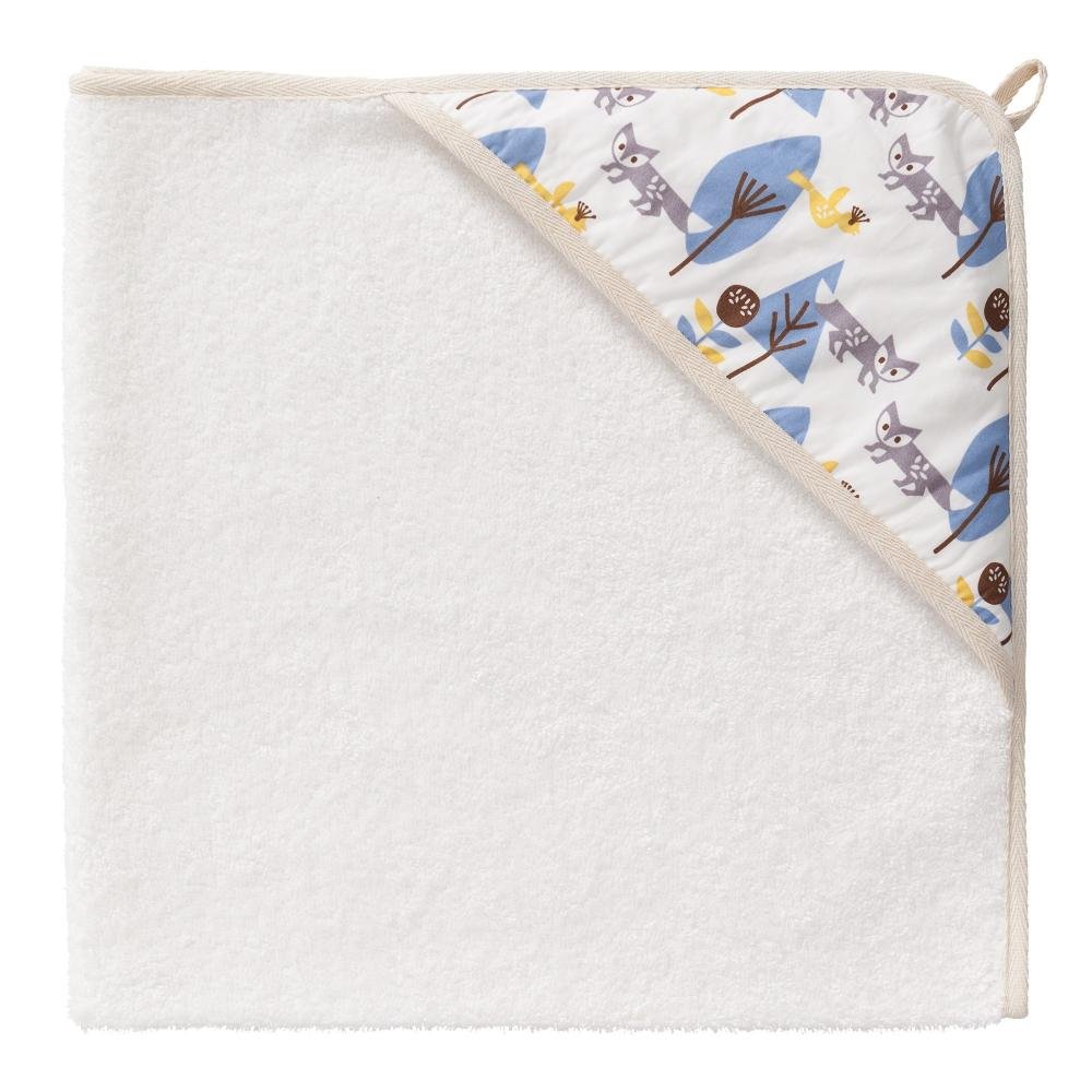 Prosop cu gluga 100 bumbac organic Fox blue 75×75 cm