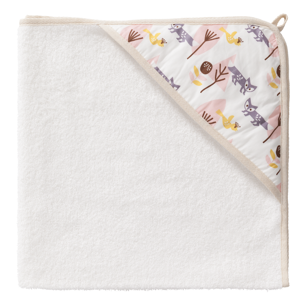 Prosop cu gluga 100 bumbac organic Fox pink 75×75 cm