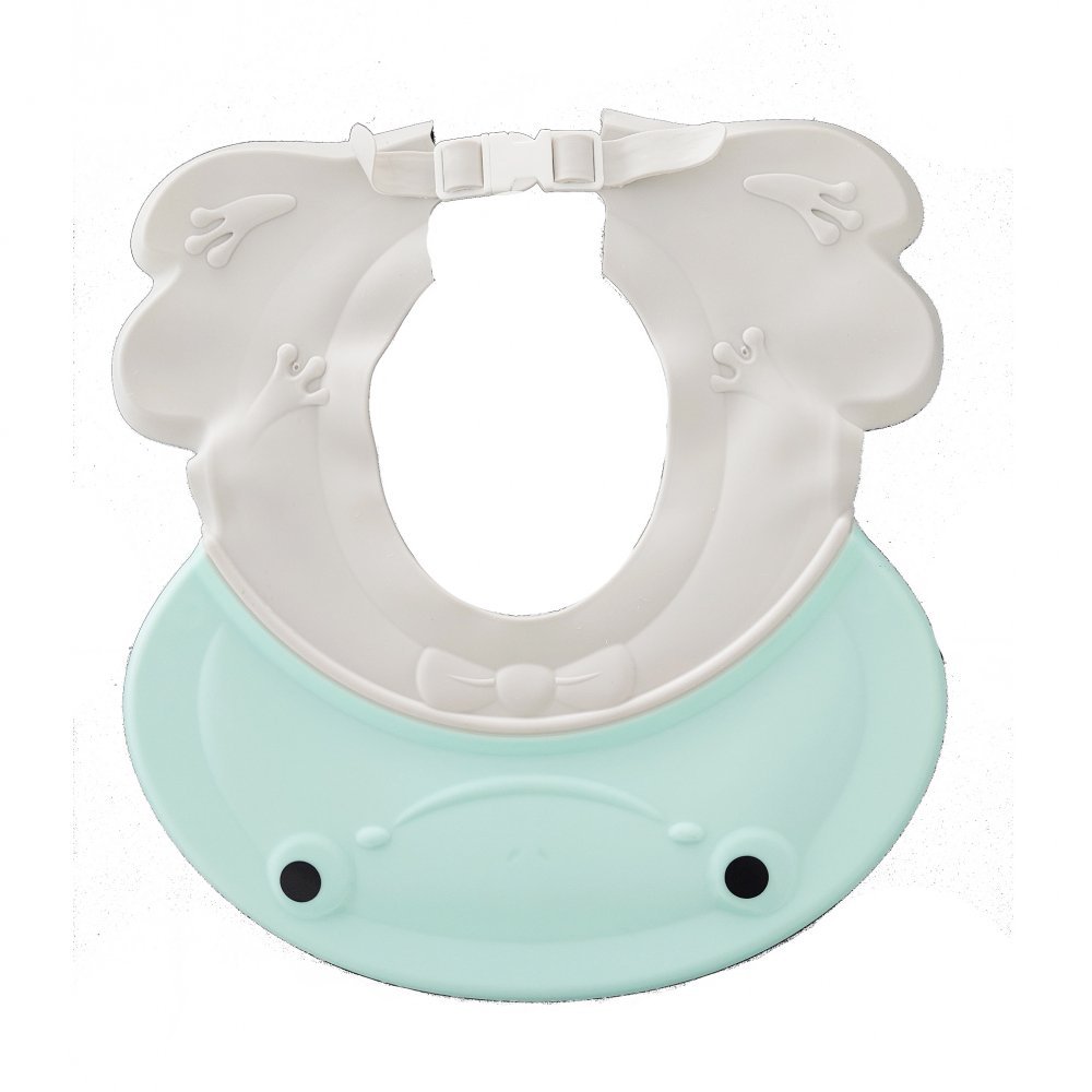 Protectie baita Little Mom Frog Green pentru ochi si urechi, ajustabila, flexibila, cu fixare prin clama, dimensiune 27.5 x 26.5 cm – imaginea 2