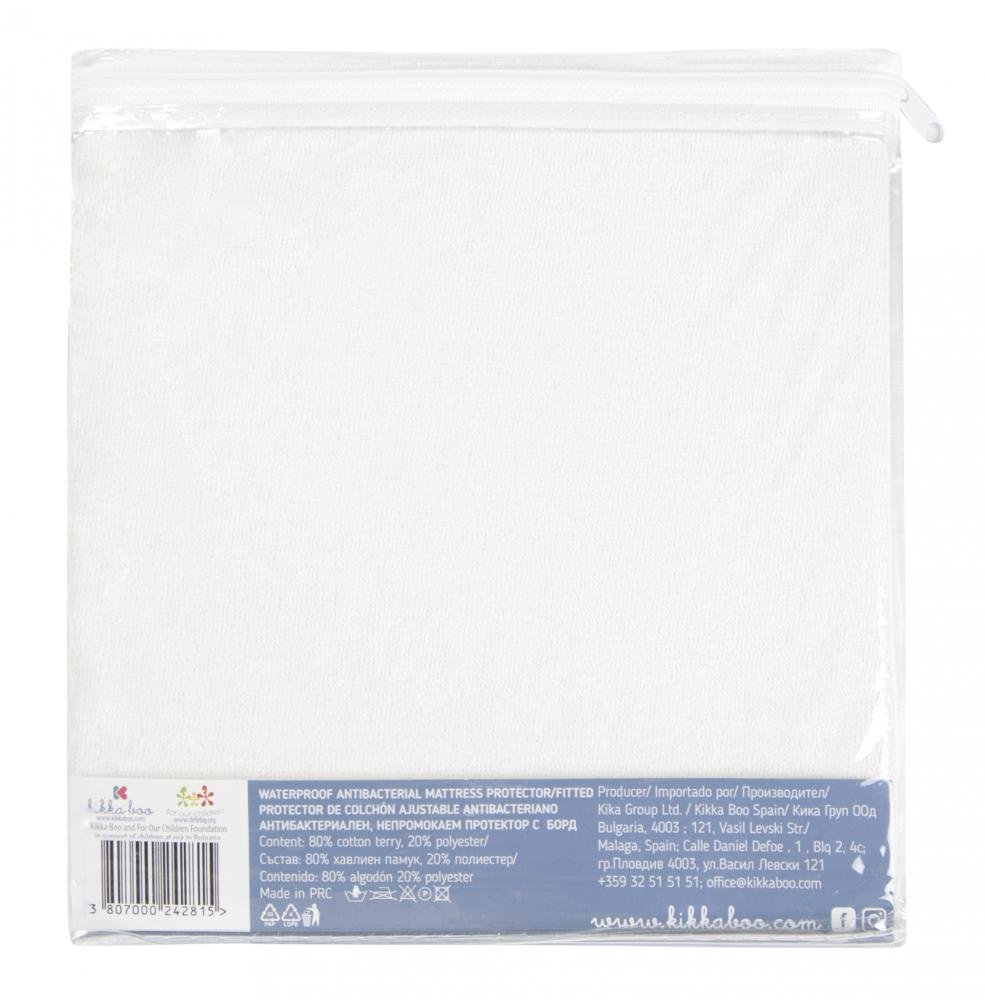 Protectie impermeabila anti-bacteriana pentru saltea 140×70 cm KikkaBoo din bumbac,compatibila cu saltele cu grosime maxim 15cm – imaginea 3