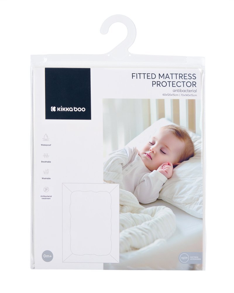 Protectie impermeabila anti-bacteriana pentru saltea 140×70 cm KikkaBoo din bumbac,compatibila cu saltele cu grosime maxim 15cm – imaginea 4