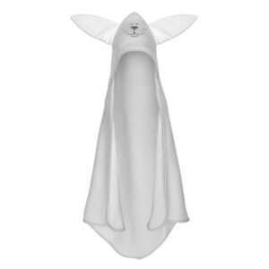 Prosop cu gluga cu urechi din bumbac 80x80 cm Gray Rabbit Qmini