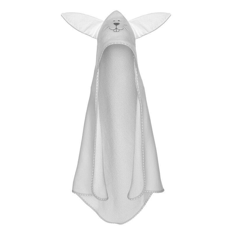 Prosop cu gluga cu urechi din bumbac 80×80 cm Gray Rabbit Qmini