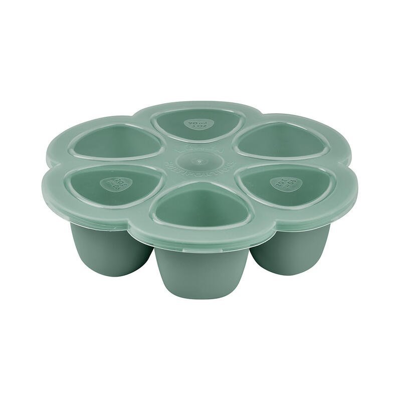 Recipient ermetic silicon multiportii 6×90 ml Beaba Sage Green – imaginea 5