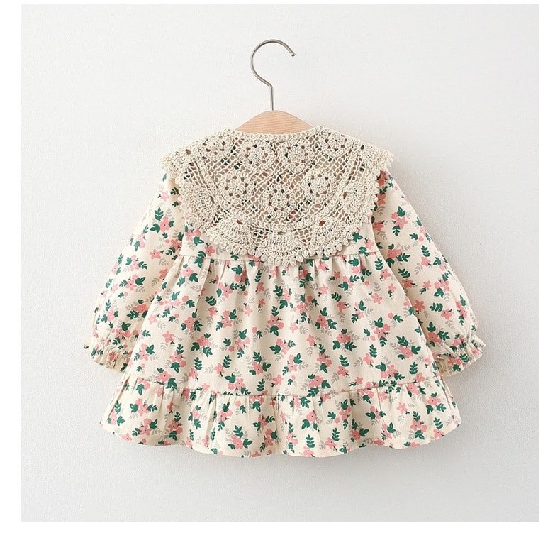 Rochie Crem Fetite Cu Imprimeu Floral Anna – 12-18 luni – imaginea 3