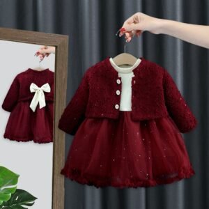 Rochie Fetite Visinie cu Sacou Iustina - 2-3 ani