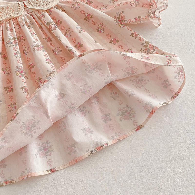 Rochie Roz Fetite cu Floricele Eliza – 18-24 luni – imaginea 3