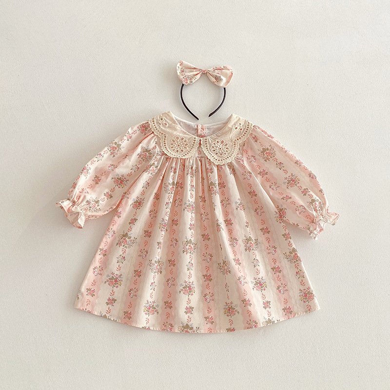 Rochie Roz Fetite cu Floricele Eliza – 18-24 luni – imaginea 4