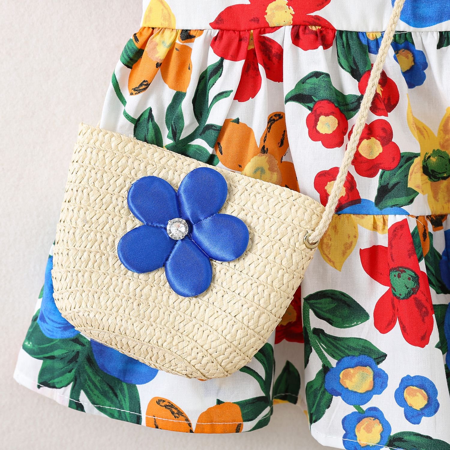 Rochiță cu Poșetă cu Floricele Marta – 6-12 luni – imaginea 4